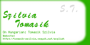 szilvia tomasik business card